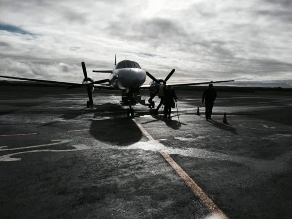 Light plane on the tarmac at King Island airport