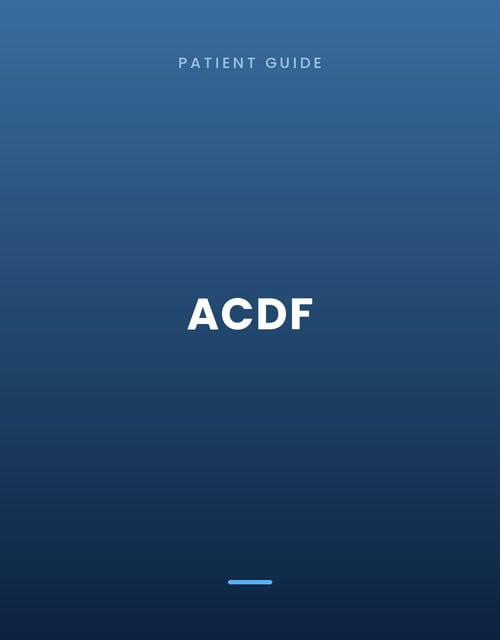 Patient guide cover: anterior cervical discectomy and fusion (ACDF)