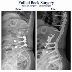 Illustration of failed back surgery syndrome