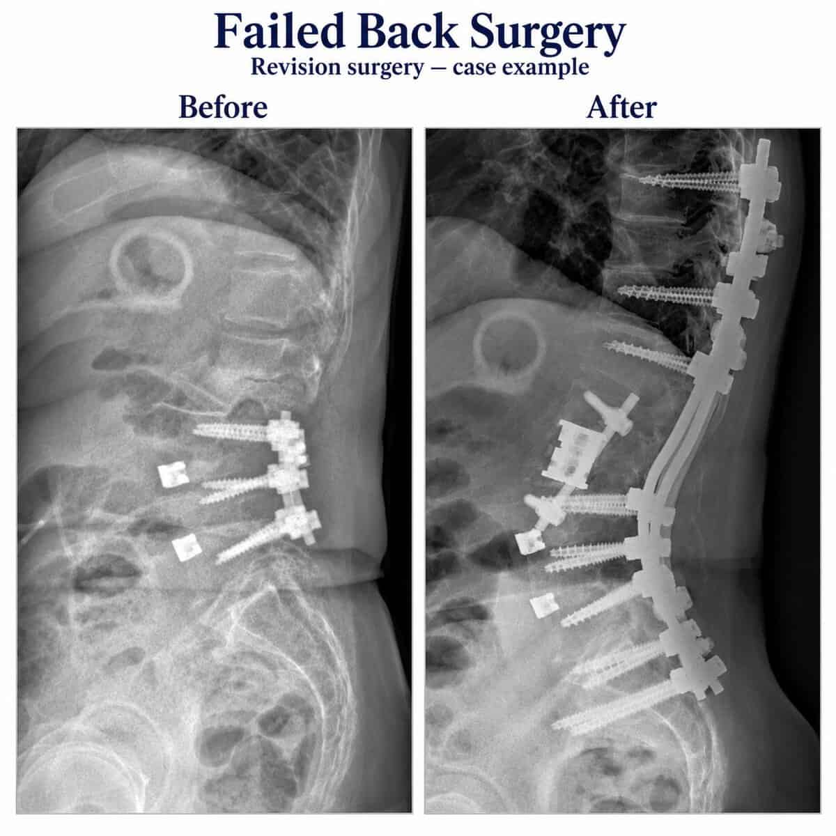 Illustration of failed back surgery syndrome